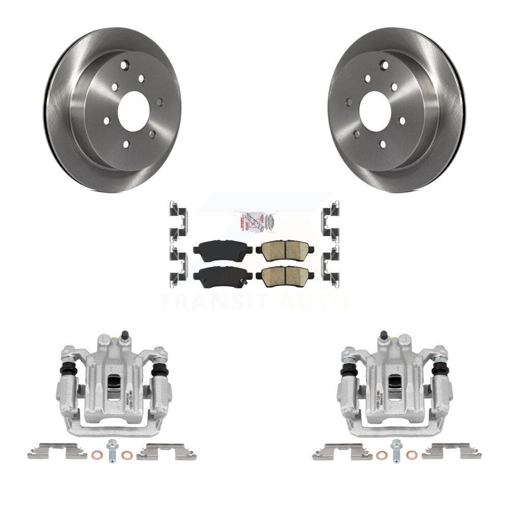 Rear Disc Brake Caliper Rotors And Ceramic Pads Kit For 2006-2007 Nissan Xterra KC8-101005N
