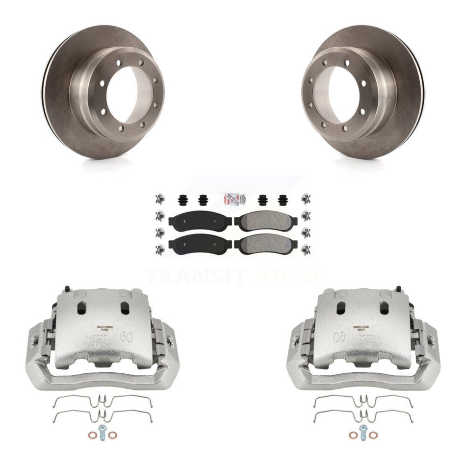Rear Disc Brake Caliper Rotors And Semi-Metallic Pads Kit For Ford F-450 Super Duty KC8-101007N