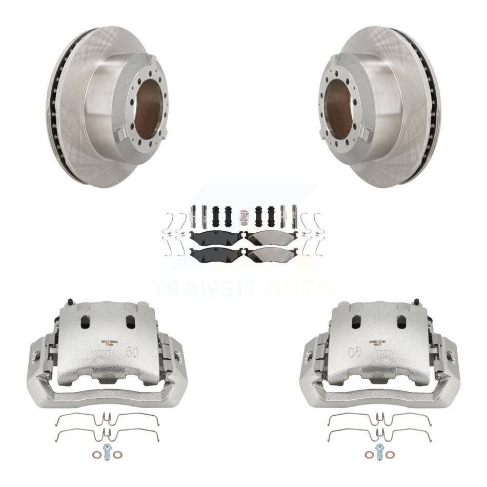 Rear Brake Caliper Rotor Semi-Metallic Pad Kit For Ford F-450 Super Duty F-550 LCF CF500 KC8-101008N