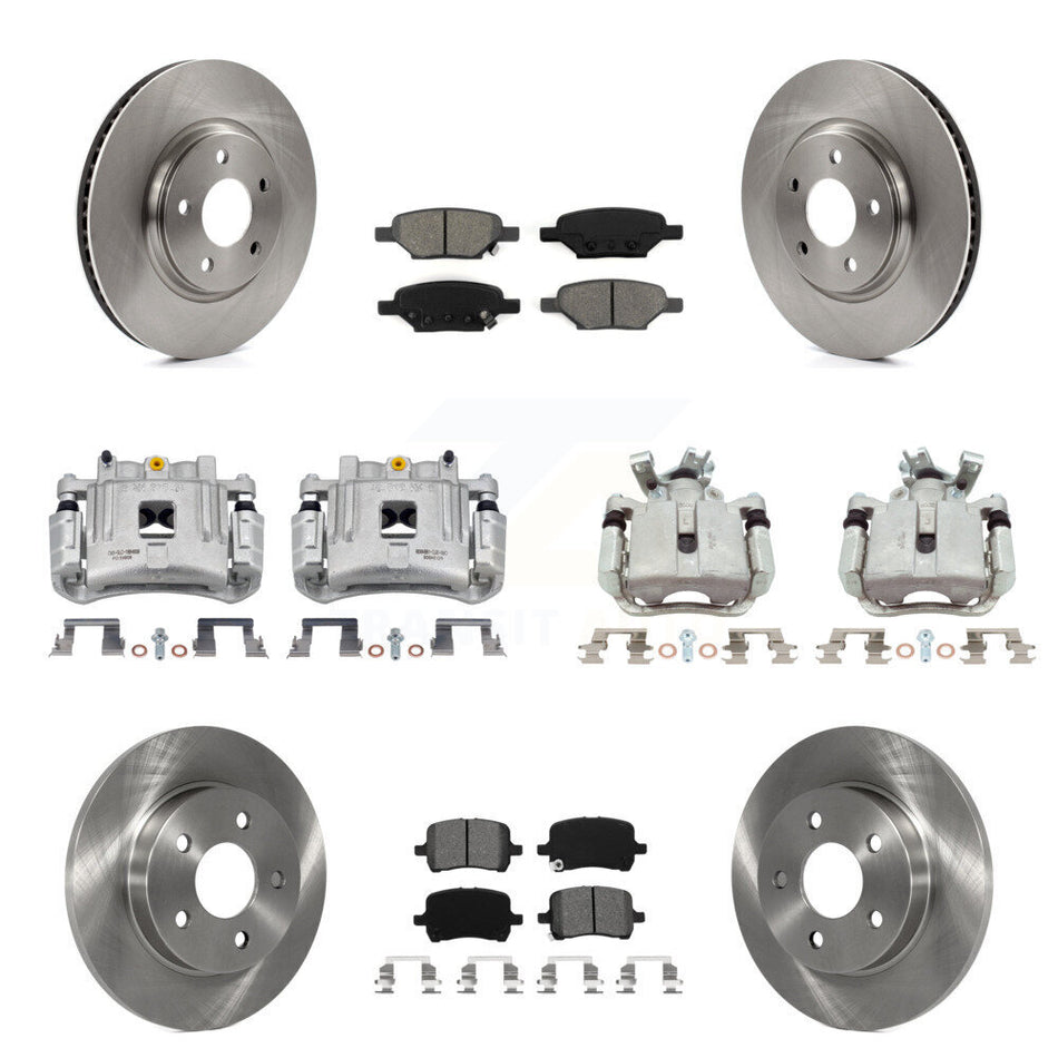 Front Rear Disc Brake Caliper Rotors And Semi-Metallic Pads Kit (10Pc) For Pontiac G6 KC8-101008S