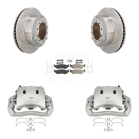 Rear Brake Caliper Rotor Semi-Metallic Pad Kit For Ford F-450 Super Duty F-550 LCF CF500 KC8-101009N