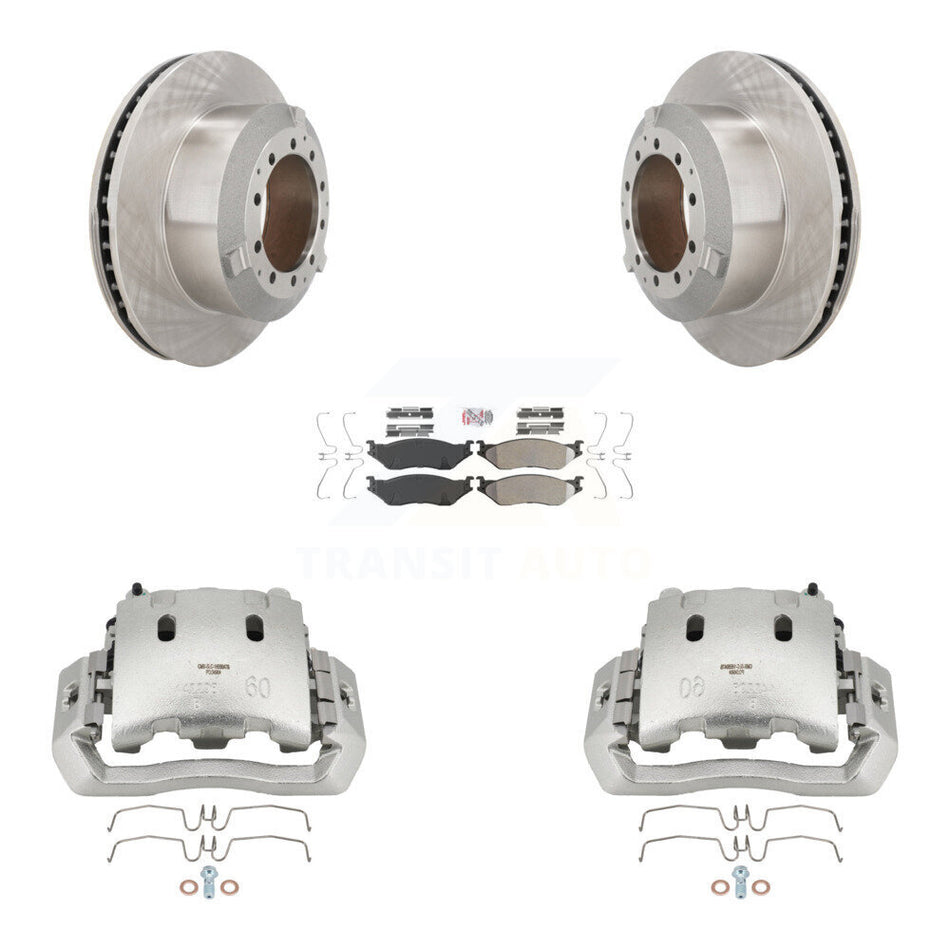 Rear Brake Caliper Rotor Semi-Metallic Pad Kit For Ford F-450 Super Duty F-550 LCF CF500 KC8-101009N