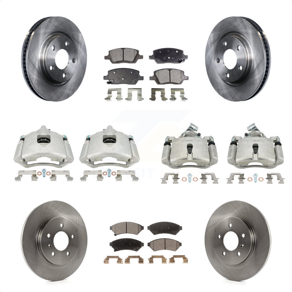 Front Rear Disc Brake Caliper Rotors And Ceramic Pads Kit (10Pc) For 2005 Chevrolet Uplander Pontiac Montana Buick Terraza Saturn Relay KC8-101009T by Transit Auto