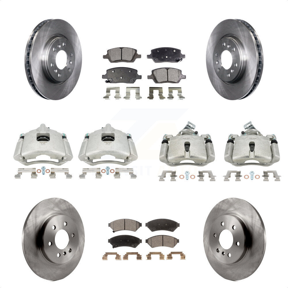 Front Rear Disc Brake Caliper Rotors And Ceramic Pads Kit (10Pc) For Chevrolet Uplander Buick Terraza Pontiac Montana Saturn Relay KC8-101012T by Transit Auto