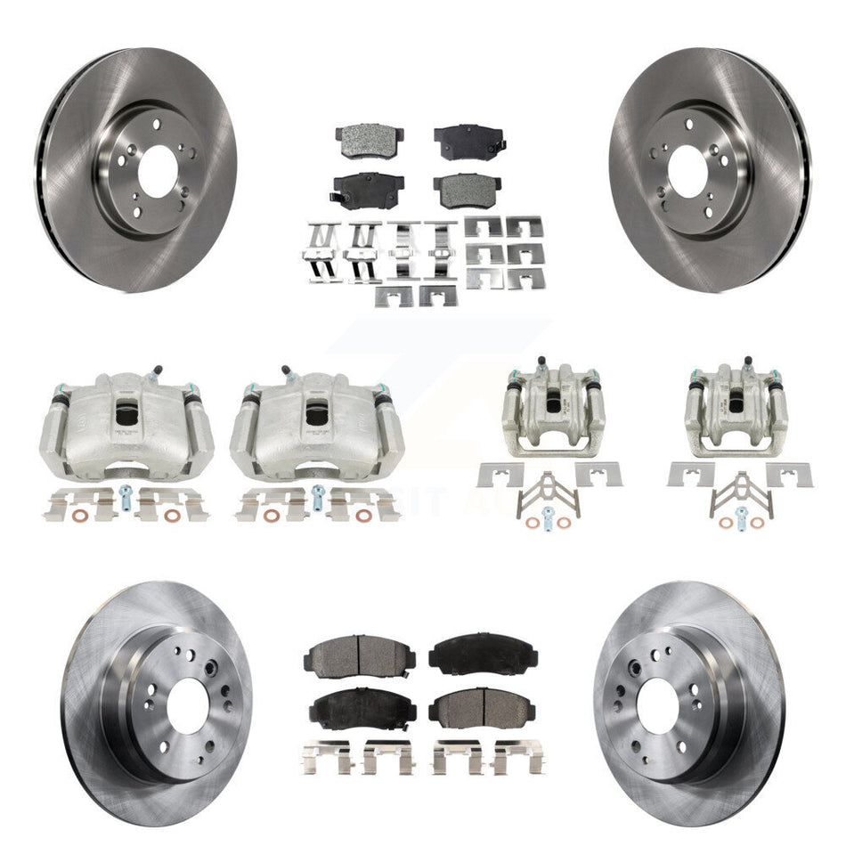 Front Rear Disc Brake Caliper Rotors And Ceramic Pads Kit (10Pc) For 2004-2005 Acura TL Automatic transmission KC8-101013T