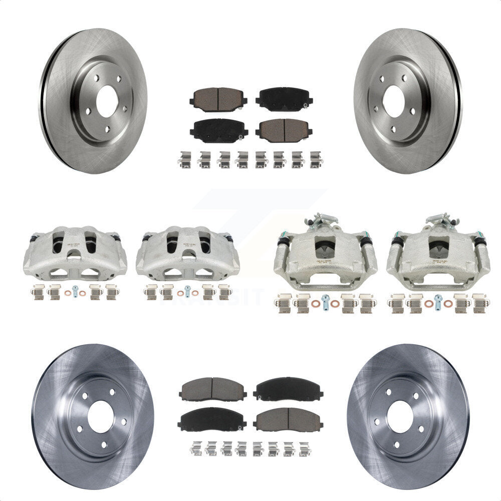 Front Rear Disc Brake Caliper Rotors And Ceramic Pads Kit (10Pc) For Dodge Grand Caravan KC8-101014C by Transit Auto