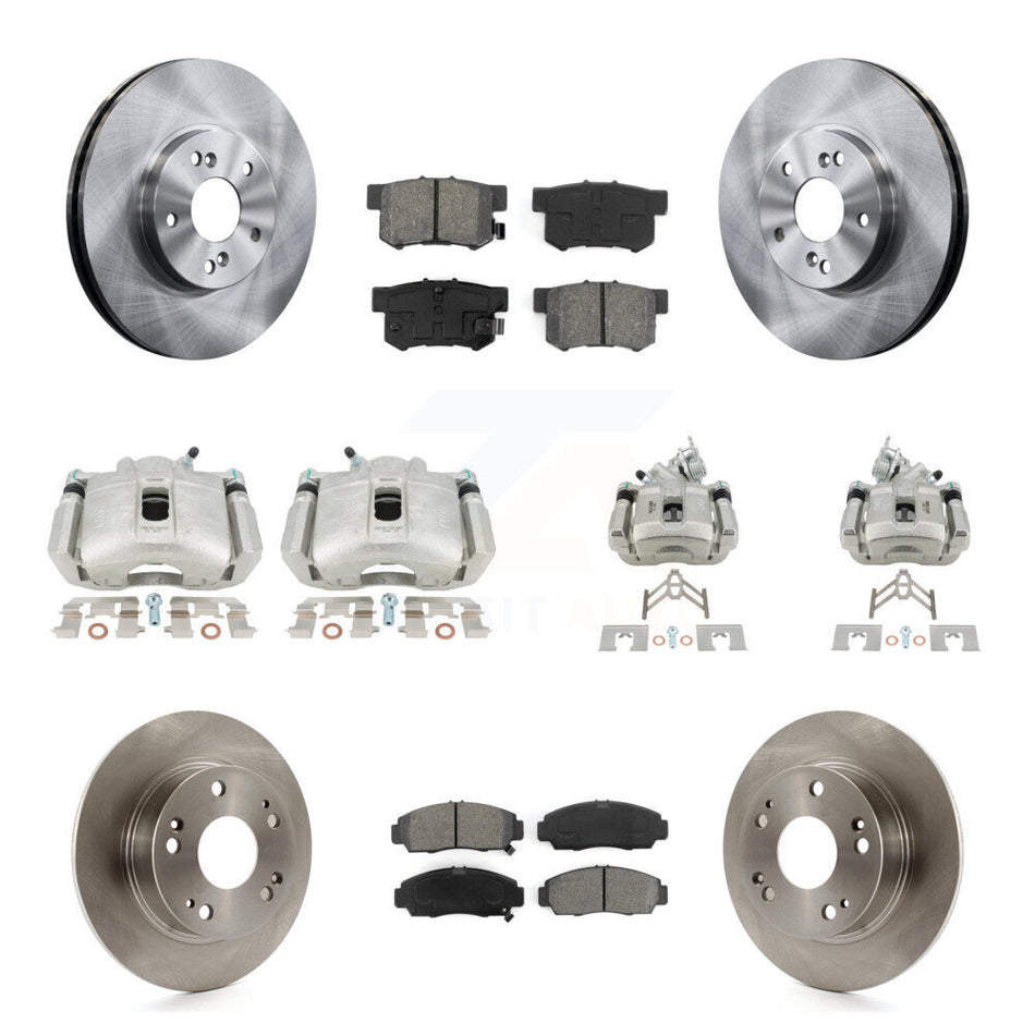 Front Rear Brake Caliper Rotor & Semi-Metallic Pad Kit (10Pc) For Honda Accord Acura TSX KC8-101014S