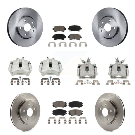Front Rear Disc Brake Caliper Rotors Ceramic Pad Kit (10Pc) For Chevrolet Malibu Limited KC8-101015C