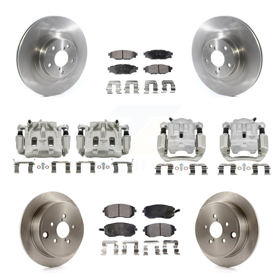 Front Rear Disc Brake Caliper Rotors And Semi-Metallic Pads Kit (10Pc) For Subaru Legacy KC8-101015P