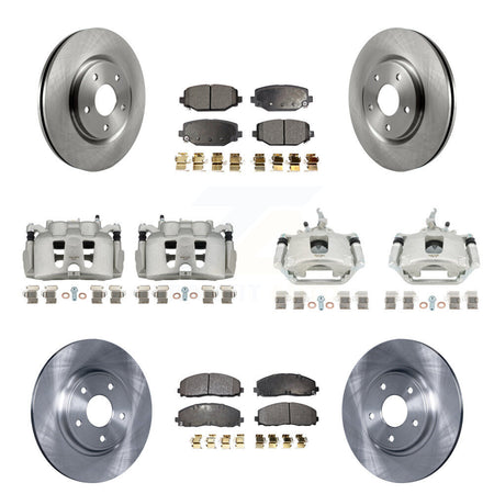 Front Rear Disc Brake Caliper Rotor & Ceramic Pad Kit (10Pc) For 2014-2020 Dodge Journey KC8-101016T