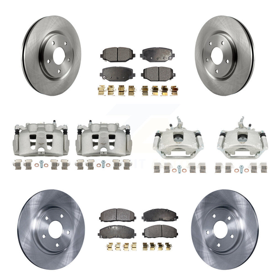 Front Rear Disc Brake Caliper Rotor & Ceramic Pad Kit (10Pc) For 2014-2020 Dodge Journey KC8-101016T