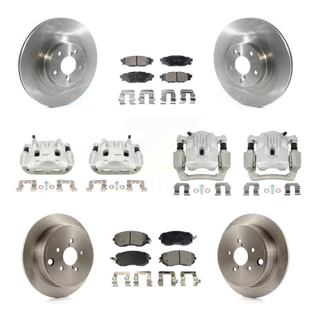 Front Rear Brake Caliper Rotors & Semi-Metallic Pad Kit (10Pc) For Subaru Outback Legacy KC8-101017P