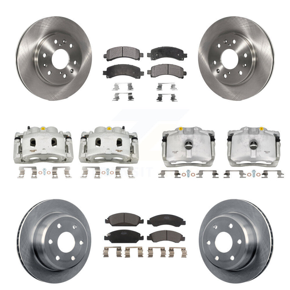 Front Rear Brake Caliper Rotor And Ceramic Pad Kit (10Pc) For Chevrolet Express 1500 GMC KC8-101017T