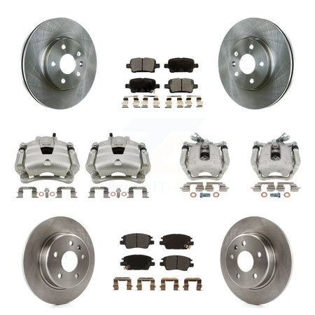 Front Rear Disc Brake Caliper Rotor And Semi-Metallic Pad Kit (10Pc) For Chevrolet Cruze KC8-101018P