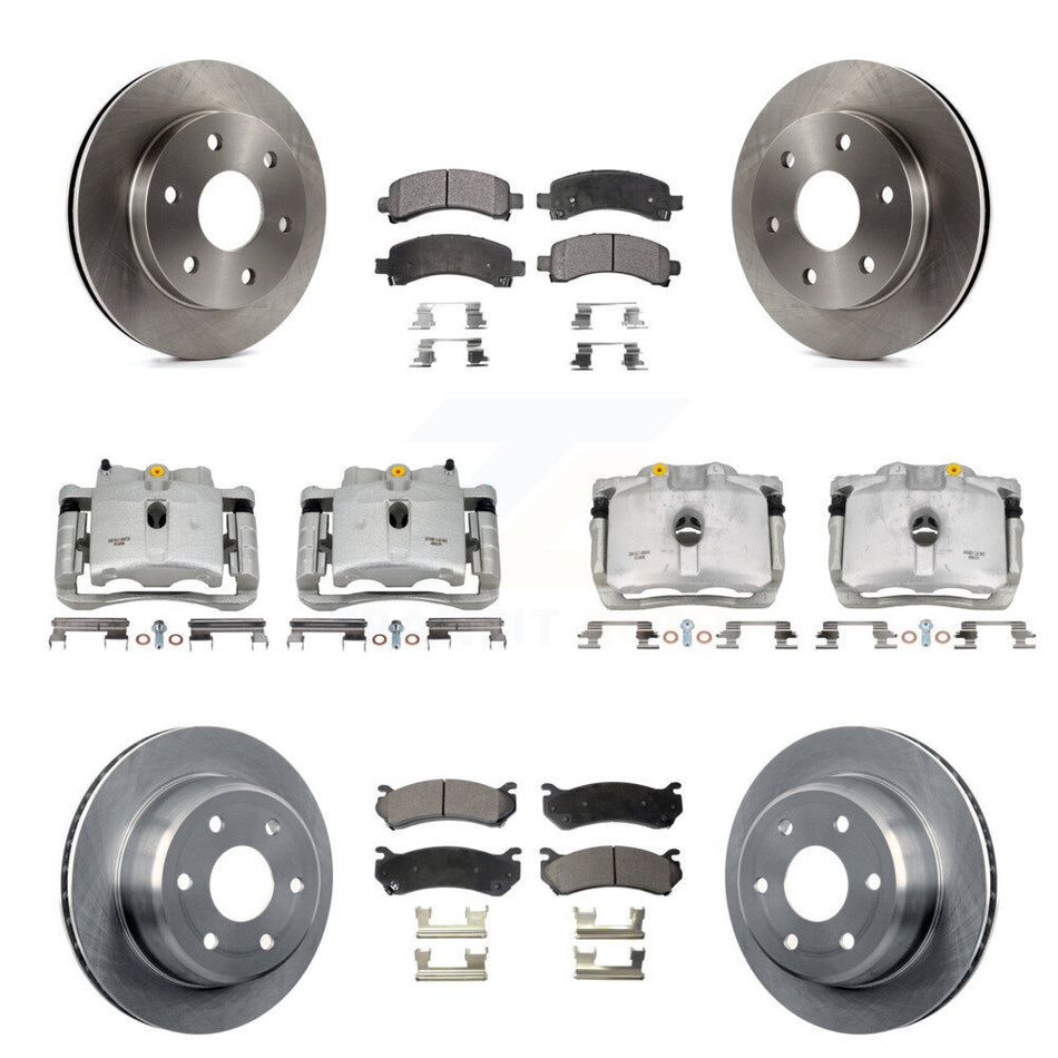 Front Rear Brake Caliper Rotor & Ceramic Pad Kit (10Pc) For Chevrolet Avalanche 1500 GMC KC8-101018T