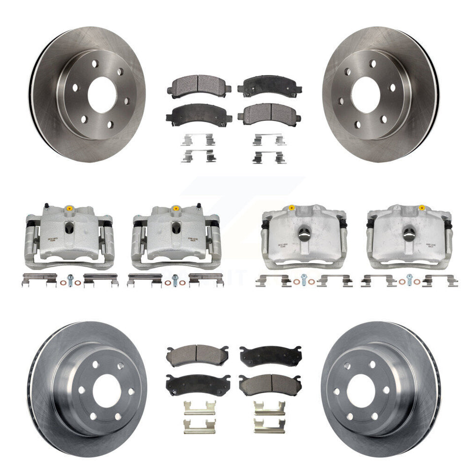 Front Rear Brake Caliper Rotor & Ceramic Pad Kit (10Pc) For Chevrolet Avalanche 1500 GMC KC8-101018T