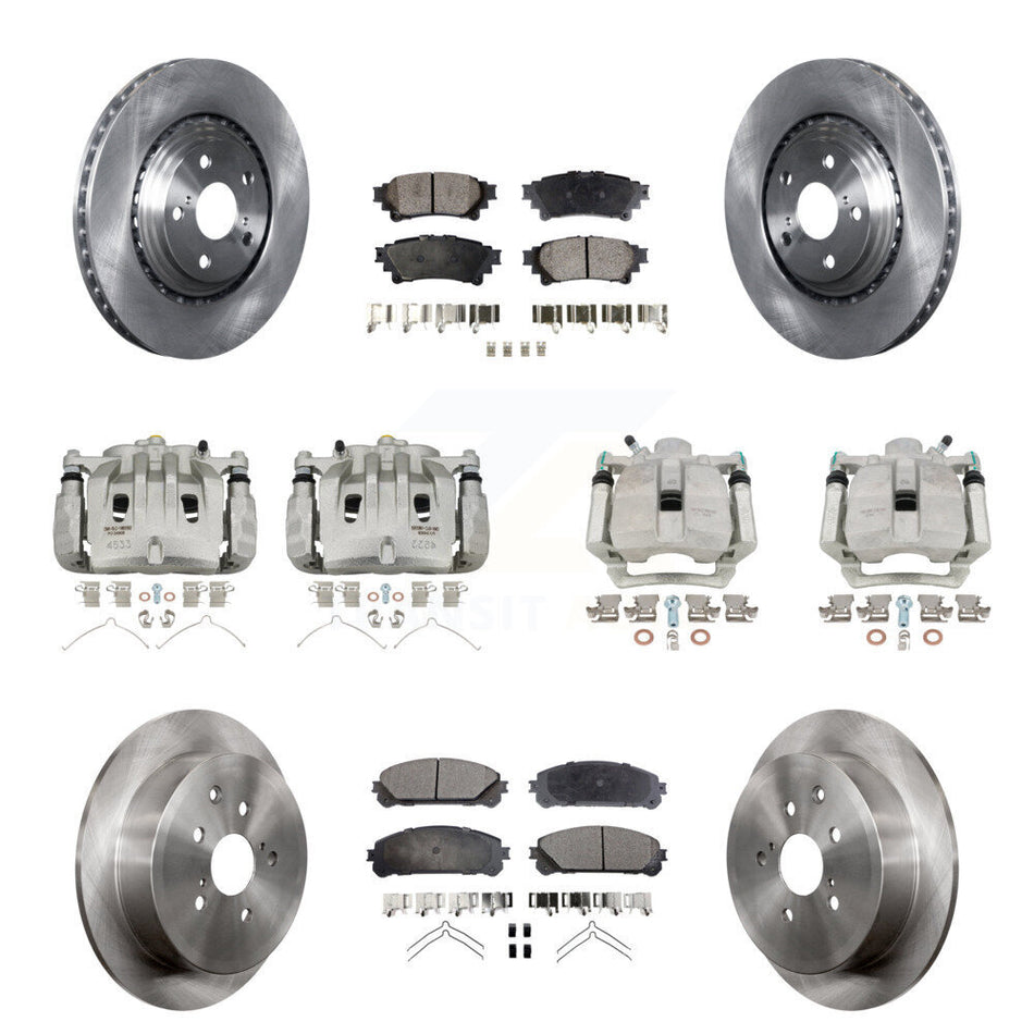 Front Rear Disc Brake Caliper Rotors Semi-Metallic Pad Kit (10Pc) For Lexus RX350 RX450h KC8-101019P