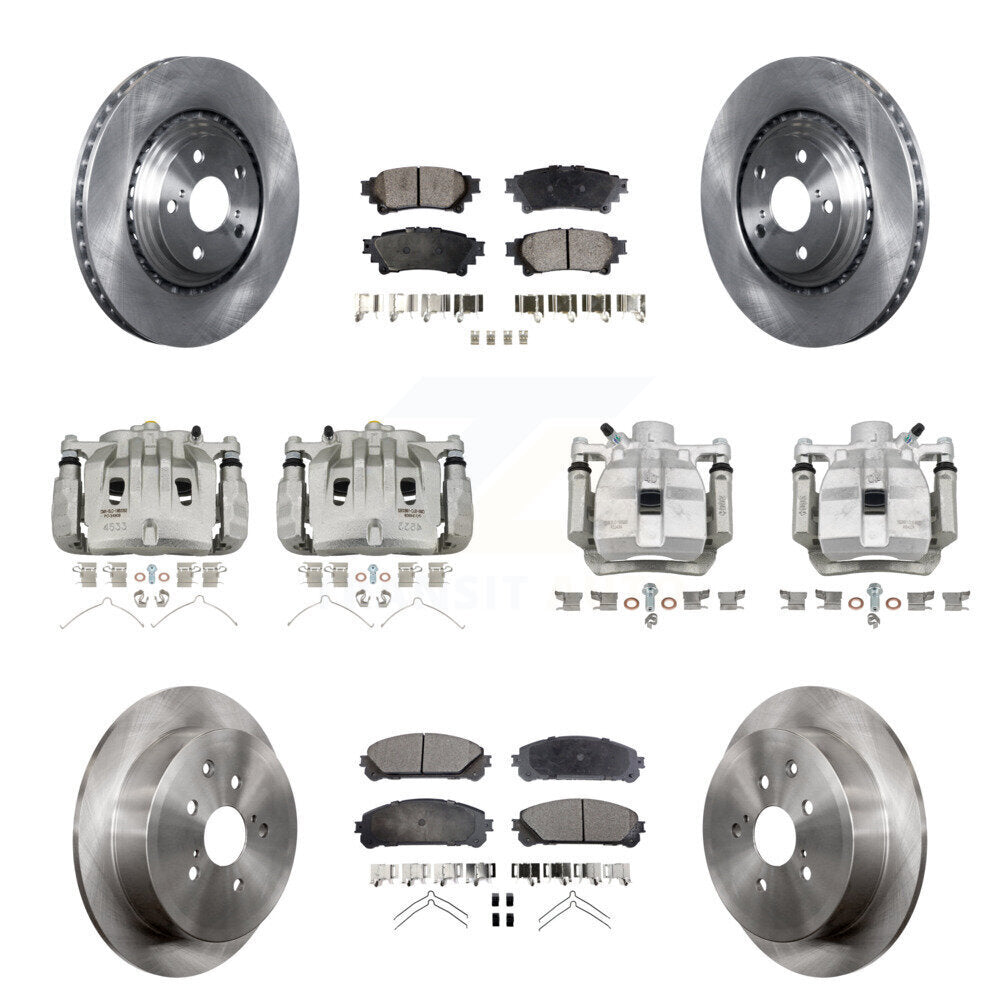 Front Rear Disc Brake Caliper Rotors Semi-Metallic Pad Kit (10Pc) For Lexus RX350 RX450h KC8-101020P
