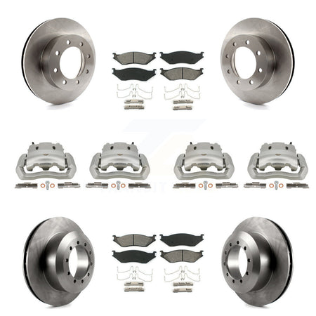Front Rear Brake Caliper Rotors & Semi-Metallic Pad Kit (10Pc) For Ford E-550 Super Duty KC8-101020S