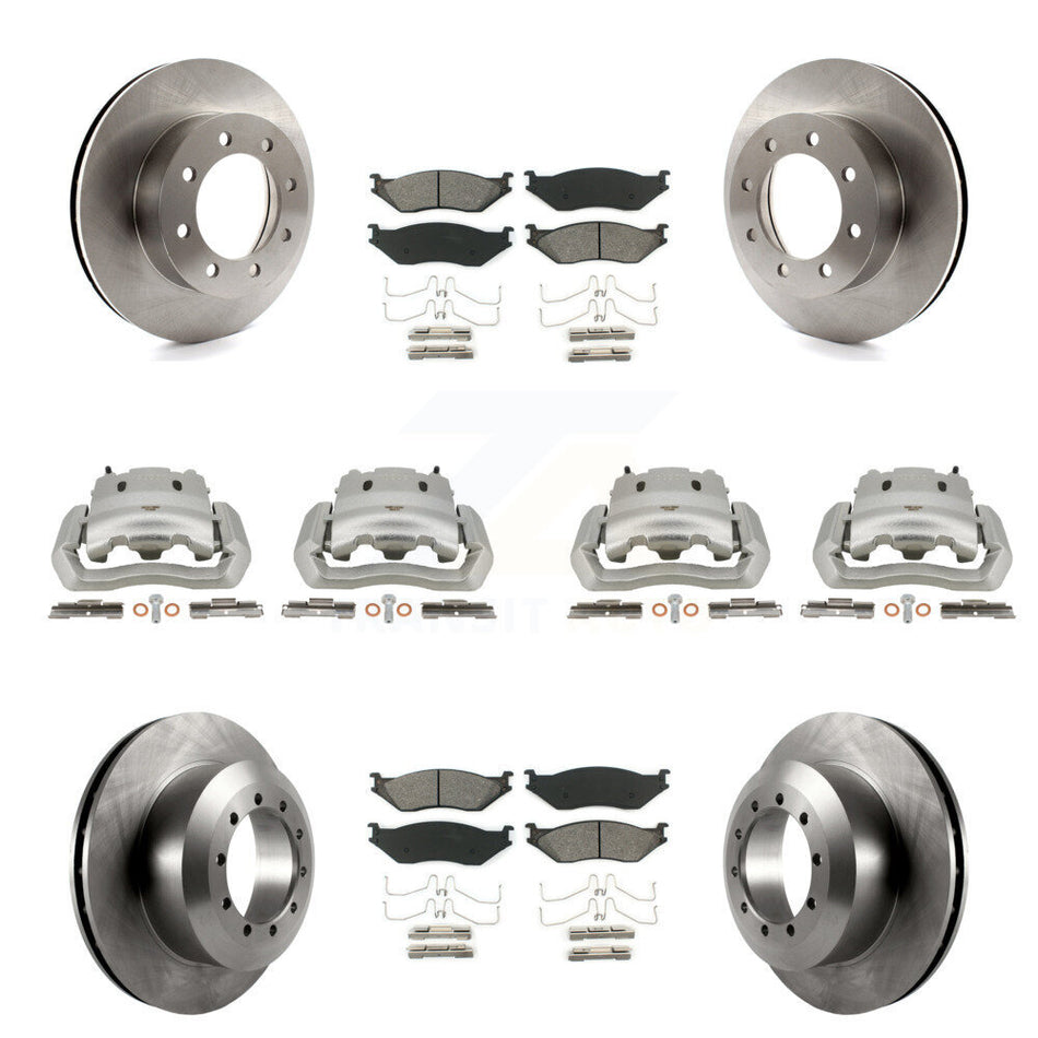 Front Rear Brake Caliper Rotors & Semi-Metallic Pad Kit (10Pc) For Ford E-550 Super Duty KC8-101020S
