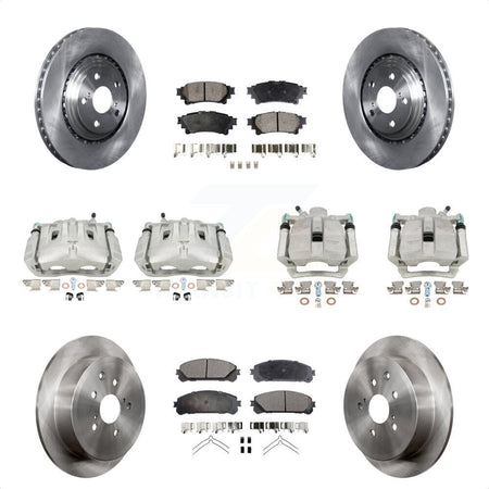 Front Rear Disc Brake Caliper Rotors And Semi-Metallic Pads Kit (10Pc) For Toyota Highlander Sienna Lexus RX350 KC8-101021P by Transit Auto