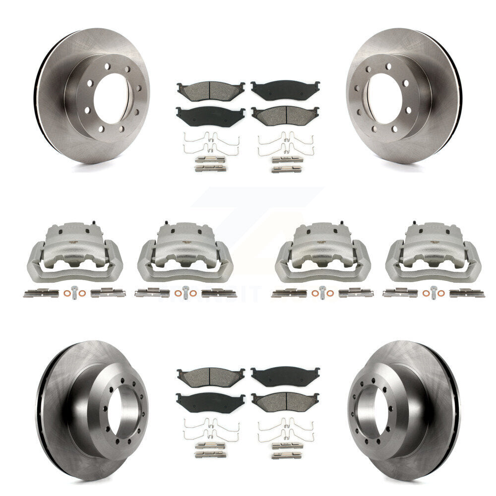 Front Rear Brake Caliper Rotors & Semi-Metallic Pad Kit (10Pc) For Ford E-550 Super Duty KC8-101021S