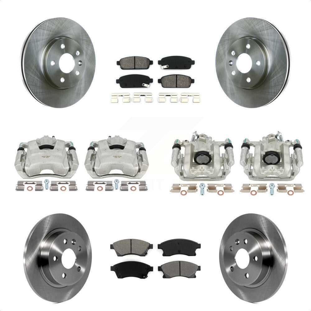 Front Rear Disc Brake Caliper Rotors And Semi-Metallic Pads Kit (10Pc) For Chevrolet Cruze Limited KC8-101022S by Transit Auto