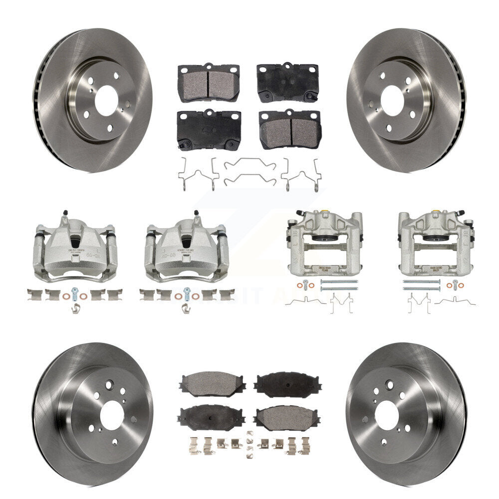 Front Rear Brake Caliper Rotors Semi-Metallic Pad Kit (10Pc) For 2010-2013 Lexus IS250 C KC8-101023P