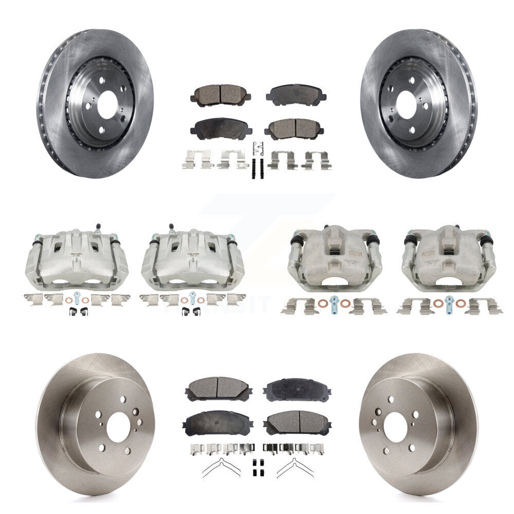 Front Rear Disc Brake Caliper Rotor & Semi-Metallic Pad Kit (10Pc) For Toyota Highlander KC8-101024P