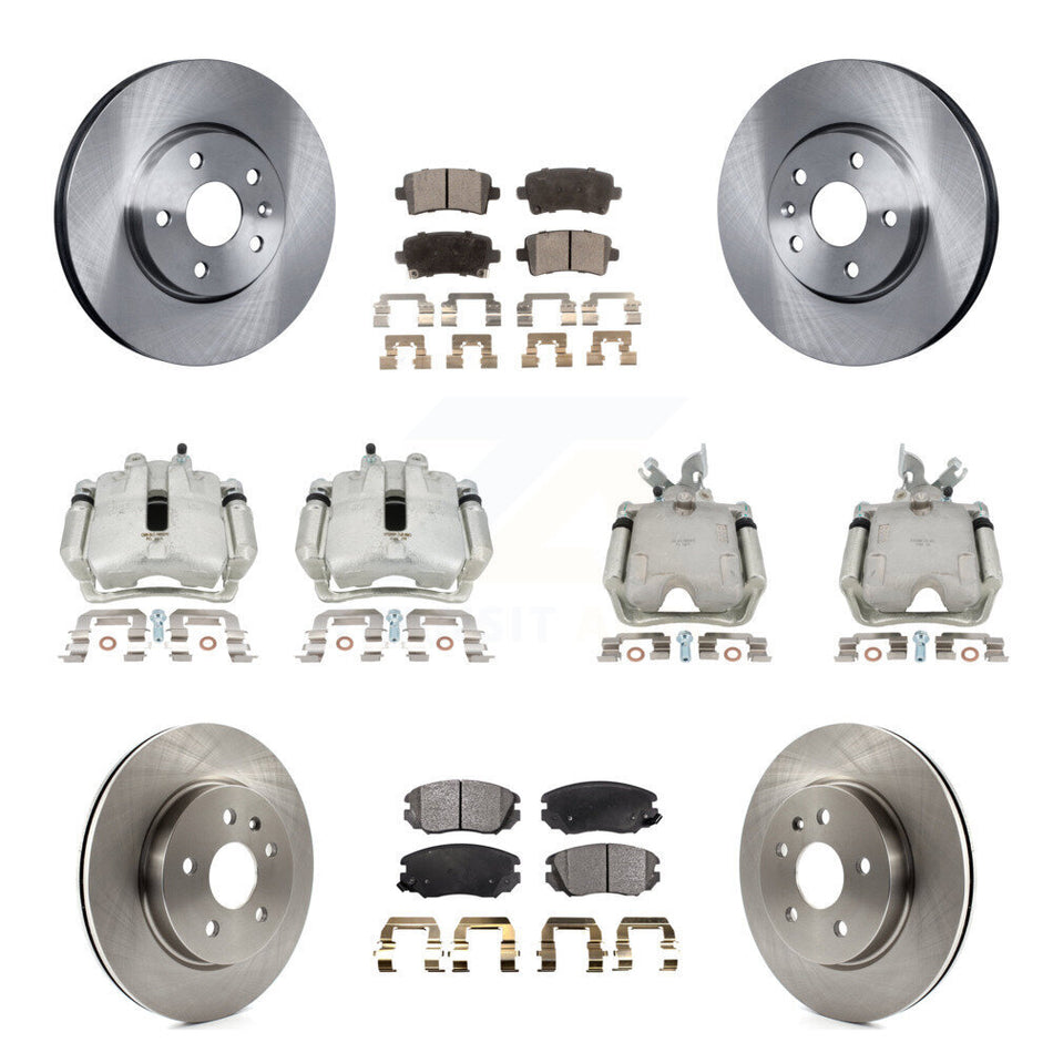 Front Rear Disc Brake Caliper Rotors And Ceramic Pads Kit (10Pc) For Chevrolet Impala Malibu KC8-101024T