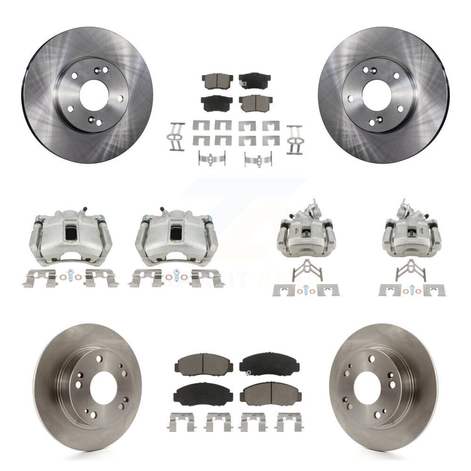 Front Rear Disc Brake Caliper Rotors And Ceramic Pads Kit (10Pc) For Honda Accord KC8-101025C