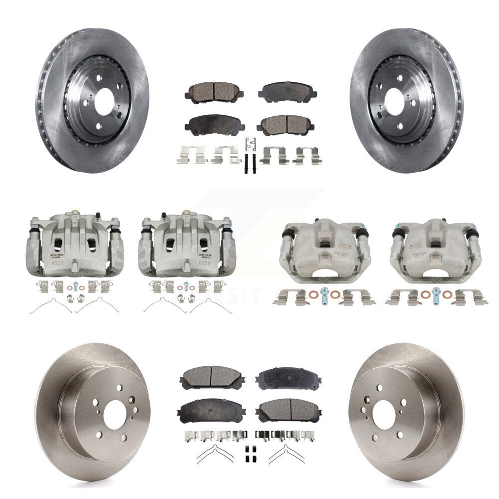 Front Rear Disc Brake Caliper Rotor & Semi-Metallic Pad Kit (10Pc) For Toyota Highlander KC8-101025P