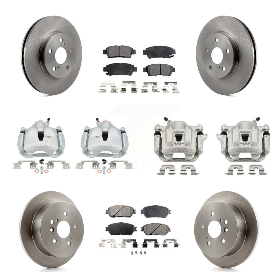 Front Rear Brake Caliper Rotors Semi-Metallic Pad Kit (10Pc) For 2004-2010 Toyota Sienna KC8-101026P