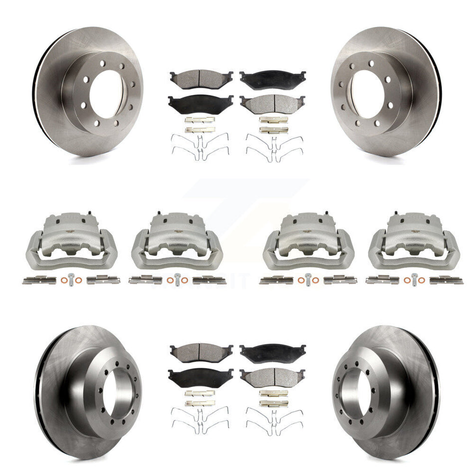 Front Rear Disc Brake Caliper Rotor And Ceramic Pad Kit (10Pc) For Ford E-550 Super Duty KC8-101026T