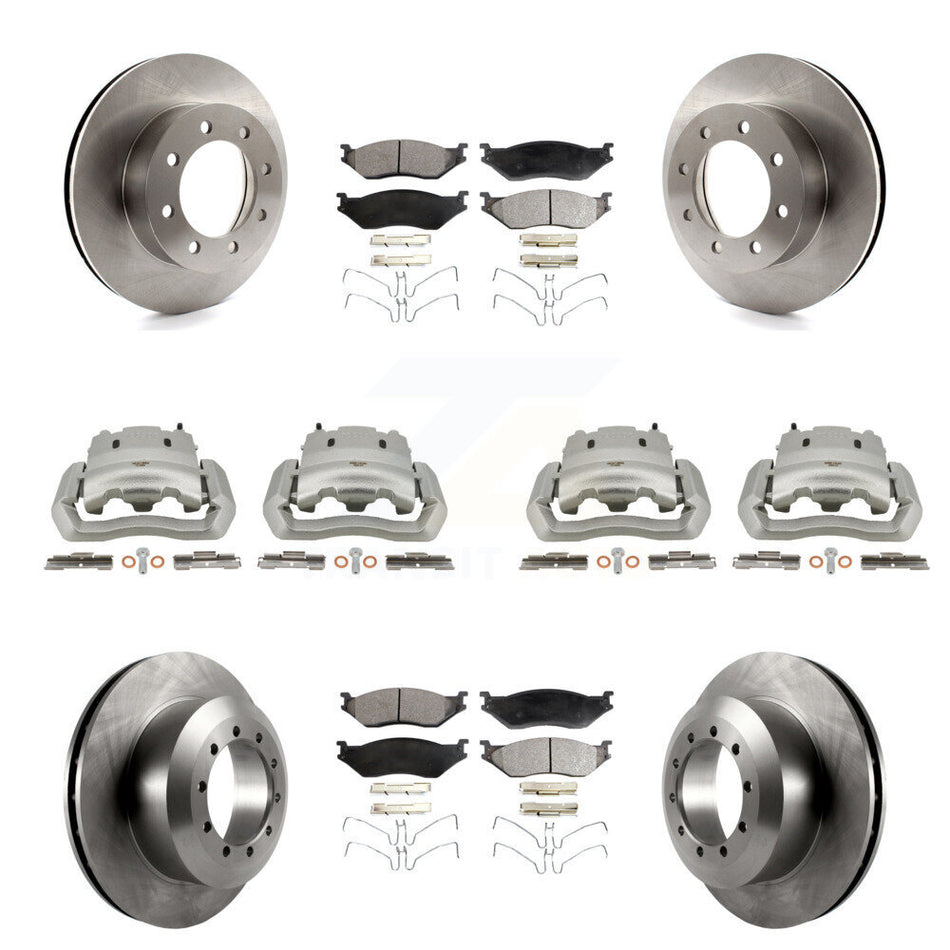 Front Rear Disc Brake Caliper Rotor And Ceramic Pad Kit (10Pc) For Ford E-550 Super Duty KC8-101026T