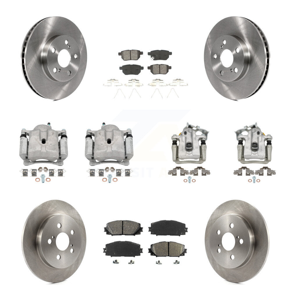 Front Rear Brake Caliper Rotor And Semi-Metallic Pad Kit (10Pc) For Toyota Prius Plug-In KC8-101027S
