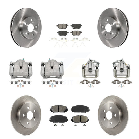 Front Rear Brake Caliper Rotor And Semi-Metallic Pad Kit (10Pc) For Toyota Prius Plug-In KC8-101027S
