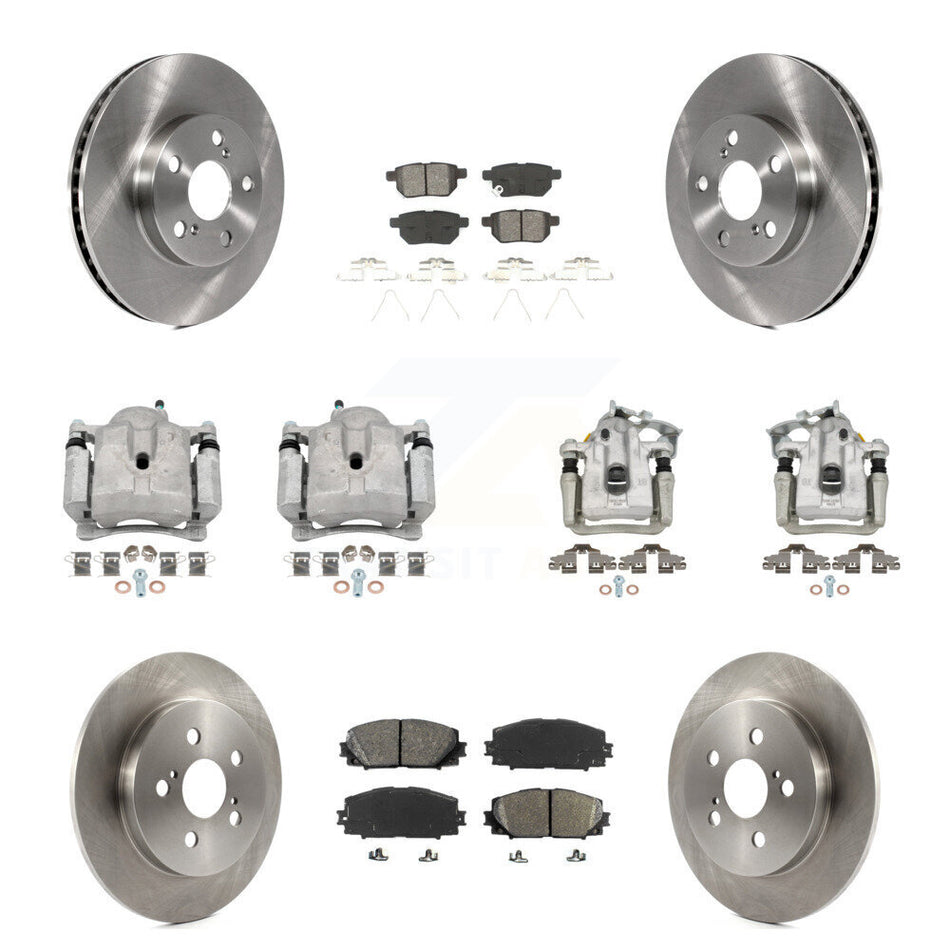 Front Rear Brake Caliper Rotor And Semi-Metallic Pad Kit (10Pc) For Toyota Prius Plug-In KC8-101027S