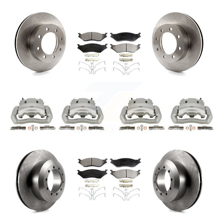 Front Rear Disc Brake Caliper Rotor And Ceramic Pad Kit (10Pc) For Ford E-550 Super Duty KC8-101027T