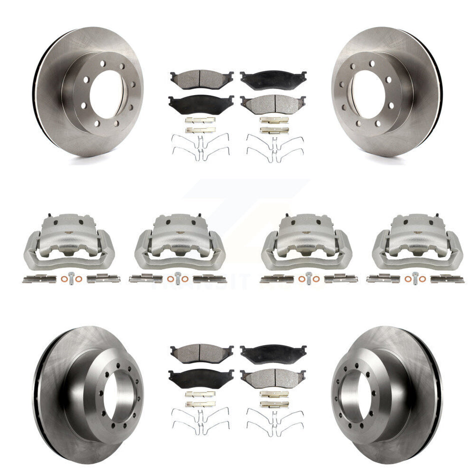Front Rear Disc Brake Caliper Rotor And Ceramic Pad Kit (10Pc) For Ford E-550 Super Duty KC8-101027T