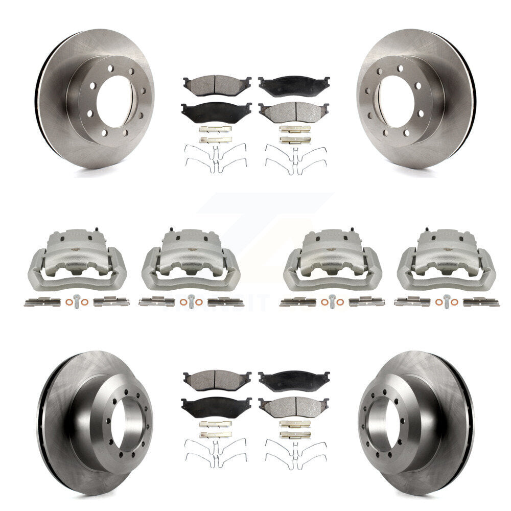 Front Rear Brake Caliper Rotors & Semi-Metallic Pad Kit (10Pc) For Ford E-550 Super Duty KC8-101028P