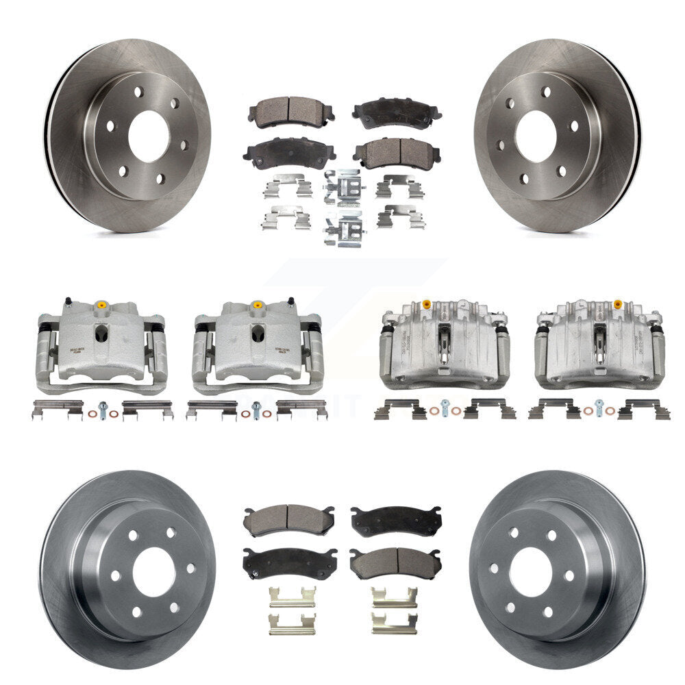 Front Rear Brake Caliper Rotor & Ceramic Pad Kit (10Pc) For Chevrolet Silverado 1500 GMC KC8-101028T