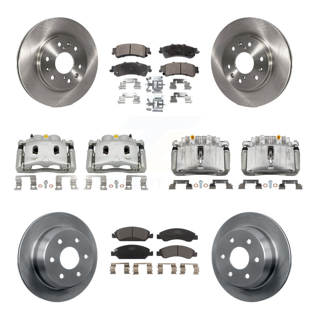 Front Rear Disc Brake Caliper Rotors And Ceramic Pads Kit (10Pc) For KC8-101029T