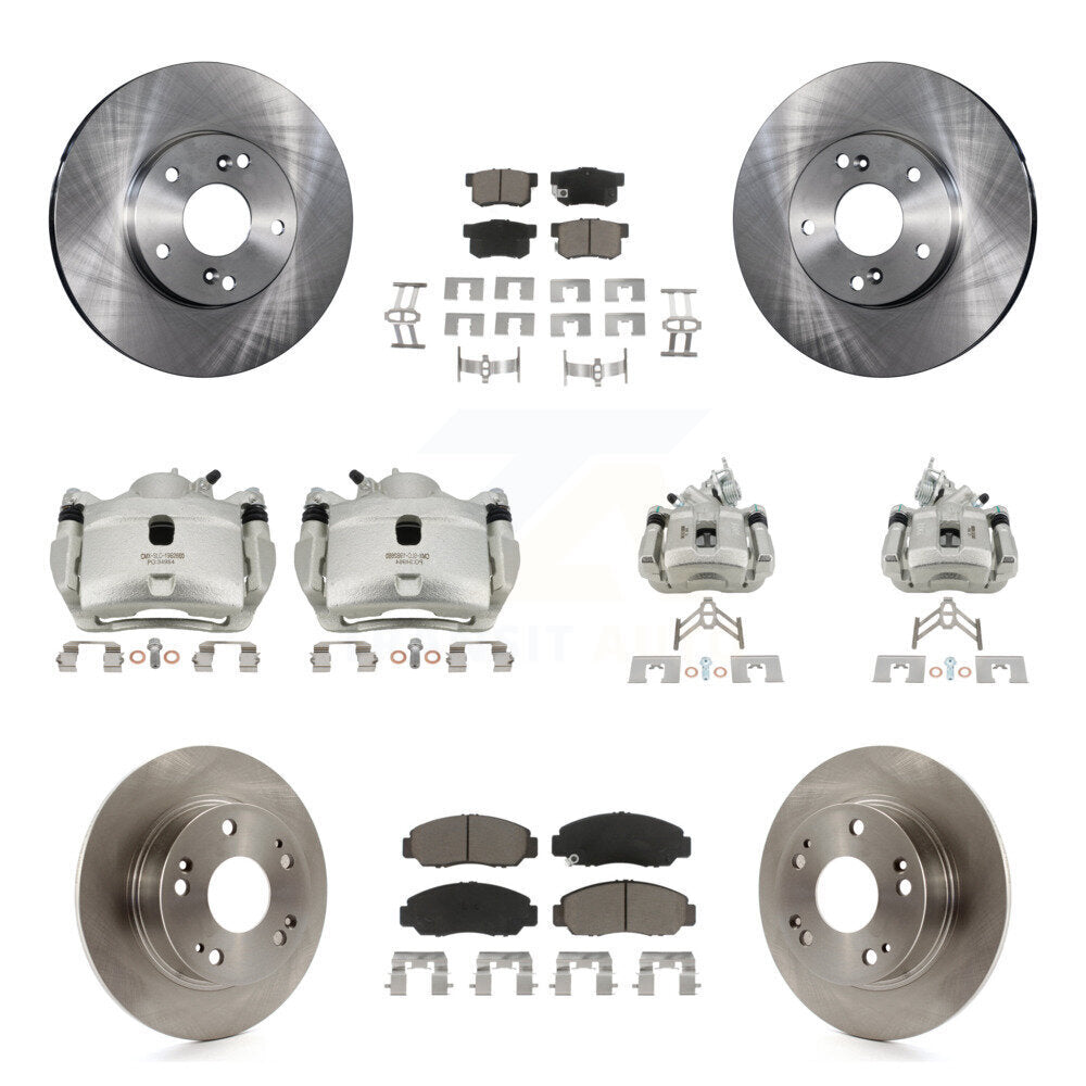 Front Rear Disc Brake Caliper Rotors And Ceramic Pads Kit (10Pc) For Honda Accord KC8-101030C