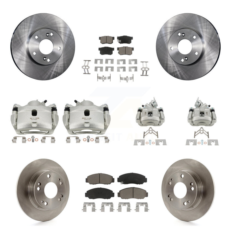 Front Rear Disc Brake Caliper Rotors And Ceramic Pads Kit (10Pc) For Honda Accord KC8-101030C