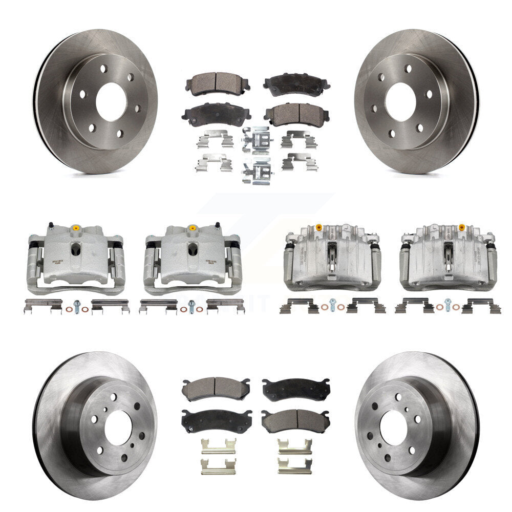Front Rear Disc Brake Caliper Rotor & Ceramic Pad Kit (10Pc) For GMC Sierra 1500 Classic KC8-101030T
