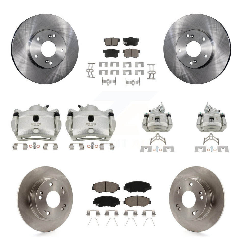 Front Rear Disc Brake Caliper Rotors And Ceramic Pads Kit (10Pc) For Honda Accord KC8-101031C
