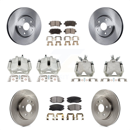 Front Rear Disc Brake Caliper Rotors And Ceramic Pads Kit (10Pc) For 2014-2015 Chevrolet Malibu 2.0L with Turbocharged With 17" Factory Wheels KC8-101031T by Transit Auto