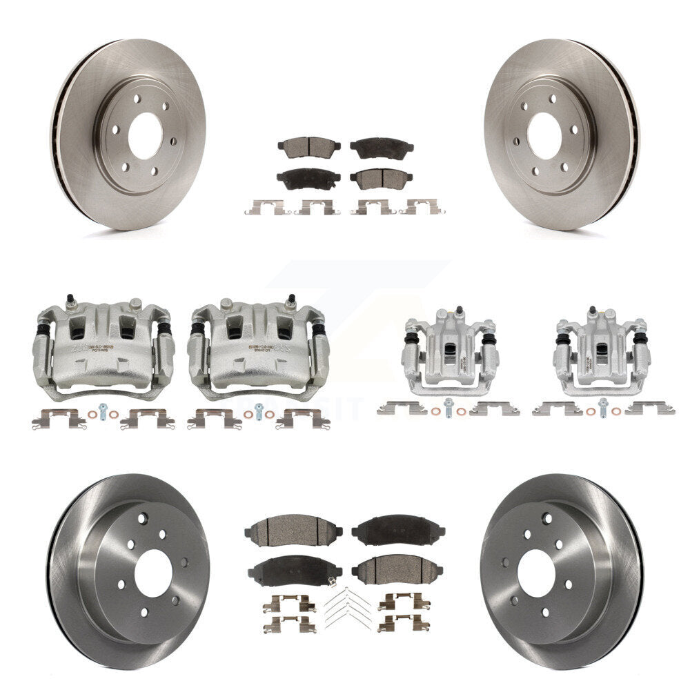 Front Rear Brake Caliper Rotor & Semi-Metallic Pad Kit (10Pc) For Nissan Frontier Suzuki KC8-101032P