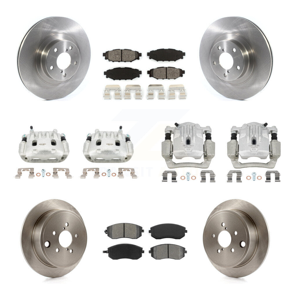 Front Rear Brake Caliper Rotors & Semi-Metallic Pad Kit (10Pc) For Subaru Outback Legacy KC8-101034S